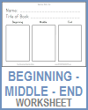 Beginning, Middle, End Worksheet Beginning, Middle, End Worksheet