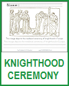 Medieval Knighthood Ceremony Coloring Page with Handwriting Practice Medieval Knighthood Ceremony Coloring Page with Handwriting Practice