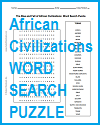 African Civilizations Word Search Puzzle African Civilizations Word Search Puzzle