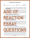 Age of Reaction Essay Questions Age of Reaction Essay Questions