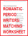 Romantic Period Writers Matching Worksheet Romantic Period Writers Matching Worksheet