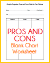 Pros and Cons Chart Blank Worksheets Pros and Cons Chart Blank Worksheets