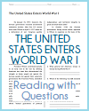 U.S. Enters World War I Reading with Questions U.S. Enters World War I Reading with Questions