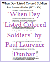 "When Dey 'Listed Colored Soldiers" by Paul Laurence Dunbar "When Dey 'Listed Colored Soldiers" by Paul Laurence Dunbar