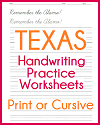 Texas Handwriting Practice Worksheets Texas Handwriting Practice Worksheets