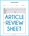Article Review Sheet Article Review Sheet