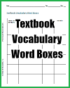 Textbook Vocabulary Word Boxes Textbook Vocabulary Word Boxes
