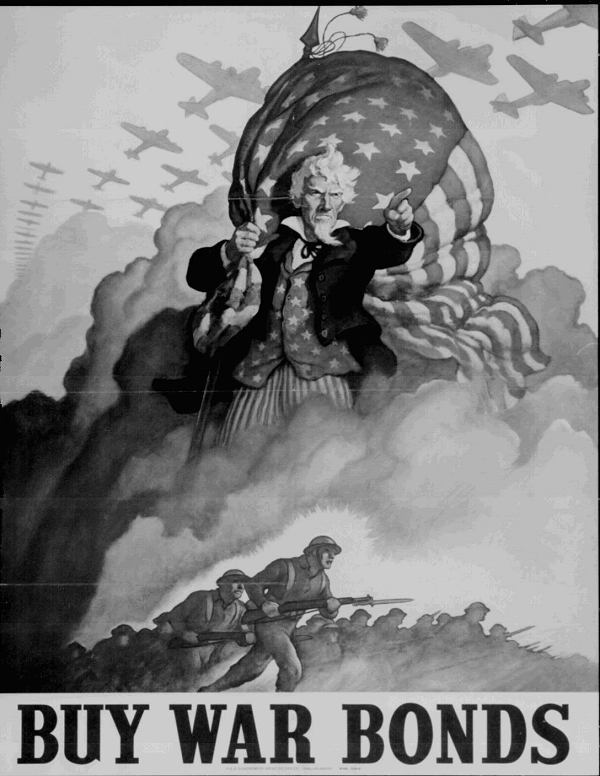 WWII Uncle Sam Buy War Bonds Poster