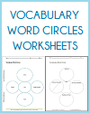 Vocabulary Word Circles Worksheets Vocabulary Word Circles Worksheets