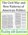 Civil War and New Patterns in American Politics Reading with Questions Civil War and New Patterns in American Politics Reading with Questions