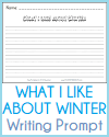 What I like About Winter K-3 Writing Prompt What I like About Winter K-3 Writing Prompt