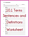 10.1 Terms Sentences and Definitions Worksheet 10.1 Terms Sentences and Definitions Worksheet