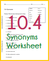 10.4 Synonyms Worksheet 10.4 Synonyms Worksheet