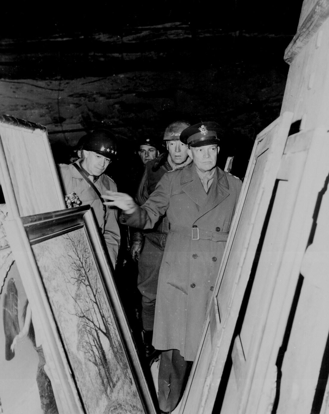 Eisenhower, Bradley, and Patton with Stolen Art