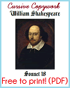 Shakespeare's 18th Sonnet Cursive Copywork Workbook Shakespeare's 18th Sonnet Cursive Copywork Workbook