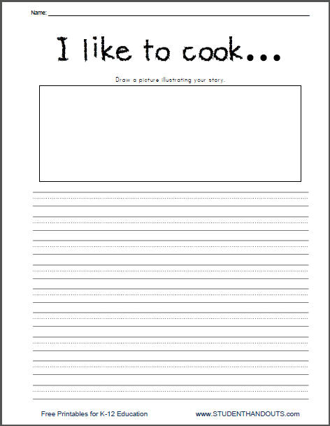 I Like to Cook Writing Prompt - Free to print (PDF file).
