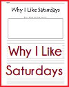 Why I Like Saturdays Writing Prompt Printable Why I Like Saturdays Writing Prompt Printable