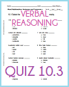 Verbal Reasoning Printable Quiz 10.3 Verbal Reasoning Printable Quiz 10.3