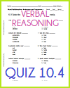 Verbal Reasoning Printable Quiz 10.4 Verbal Reasoning Printable Quiz 10.4
