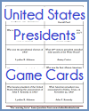 United States Presidents Game Cards United States Presidents Game Cards