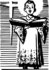 Choir boy singing in church at Christmas. JPG PNG SVG