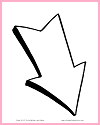 Large Downward Right White Arrow PDF Printable
