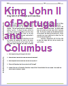 King John II of Portugal and Columbus Reading with Questions King John II of Portugal and Columbus Reading with Questions
