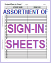 Assortment of Sign-in Sheets for Tracking Attendance Assortment of Sign-in Sheets for Tracking Attendance