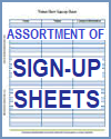 Free Printable Sign-up Sheets