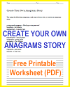 Create an Anagrams Story Worksheet Create an Anagrams Story Worksheet