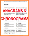 Anagrams and Chronograms Anagrams and Chronograms