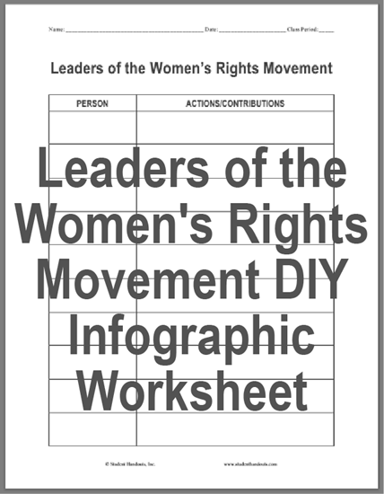 Leaders of the Women's Rights Movement DIY Blank Chart - Free to print (PDF file).
