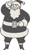 Santa Claus scanning the horizon, searching for something. JPG PNG SVG