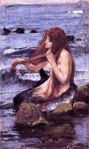 1892 sketch for a mermaid by John William Waterhouse JPG PNG SVG