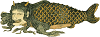 An 1805 depiction of a Japanese ningyo (mermaid), also called  kairai (sea lightning). JPG PNG SVG