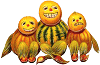 three Victorian jack-o'-lanterns