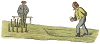 two young men lawn bowling