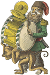 monkey beating the drum - vector