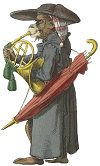 monkey playing the French horn