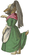silly medieval female dog - vector jpg png svg