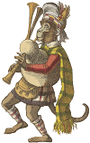 monkey playing the bagpipes