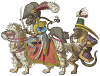 silly monkey soldier riding a sheepdog as a pony - vectot jpg png svg