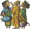 monkeys dressed in the fashions of China's Qing dynasty