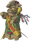 dog dressed as an eighteenth-century brigadier