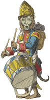 monkey playing the snare drum