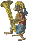 monkey playing the tuba