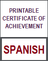 Certificate of Achievement in Spanish Certificate of Achievement in Spanish