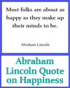 Abraham Lincoln Quote on Happiness Printable PDF