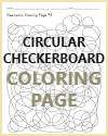Circular Checkerboard Coloring Page