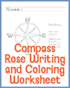 Compass Rose Writing and Coloring Worksheet Compass Rose Writing and Coloring Worksheet